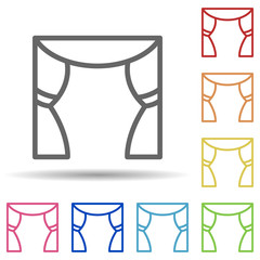 Poster - theatre curtains in multi color style icon. simple thin line, outline vector of theatre icons for ui