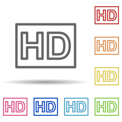 Aufkleber - Gd movie logo in multi color style icon. Simple thin line, outline vector of theatre icons for ui and ux, website or mobile application