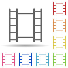 Aufkleber - Film strip in multi color style icon. Simple thin line, outline vector of theatre icons for ui and ux, website or mobile application