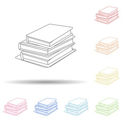 Aufkleber - books flat in multi color style icon. simple thin line, outline vector of book icons for ui and ux, 