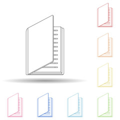 Aufkleber - Open book flat in multi color style icon. Simple thin line, outline vector of book icons for ui and ux, website or mobile application