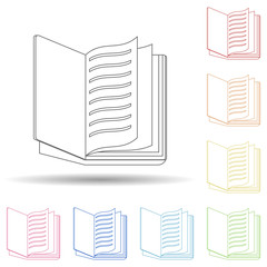 Aufkleber - Open book flat in multi color style icon. Simple thin line, outline vector of book icons for ui and ux, website or mobile application