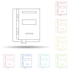 Aufkleber - book with a bookmark flat in multi color style icon. simple thin line, outline vector of book icons 