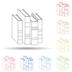 Aufkleber - books flat in multi color style icon. simple thin line, outline vector of book icons for ui and ux, 