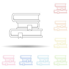 Aufkleber - book with bookmarks flat in multi color style icon. simple thin line, outline vector of book icons f