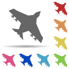 Poster - Bomber in multi color style icon. Simple glyph, flat vector of army icons for ui and ux, website or mobile application