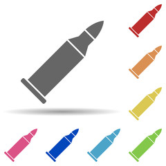 Poster - Bullet in multi color style icon. Simple glyph, flat vector of army icons for ui and ux, website or mobile application