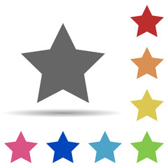 Poster - Five-pointed star in multi color style icon. Simple glyph, flat vector of army icons for ui and ux, website or mobile application