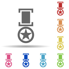 Poster - Military medal in multi color style icon. Simple glyph, flat vector of army icons for ui and ux, website or mobile application