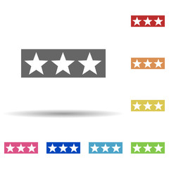 Poster - Shoulder straps three stars in multi color style icon. Simple glyph, flat vector of army icons for ui and ux, website or mobile application