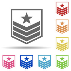 Poster - Military badge on the sleeve in multi color style icon. Simple glyph, flat vector of army icons for ui and ux, website or mobile application