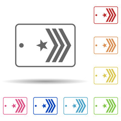 Poster - Military epaulettes in multi color style icon. Simple glyph, flat vector of army icons for ui and ux, website or mobile application