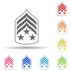 Poster - Military epaulettes in multi color style icon. Simple glyph, flat vector of army icons for ui and ux, website or mobile application