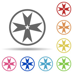 Poster - Military cross in multi color style icon. Simple glyph, flat vector of army icons for ui and ux, website or mobile application