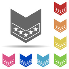 Poster - Military rank in multi color style icon. Simple glyph, flat vector of army icons for ui and ux, website or mobile application