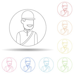 Poster - Avatar of postman in multi color style icon. Simple thin line, outline vector of avatar icons for ui and ux, website or mobile application