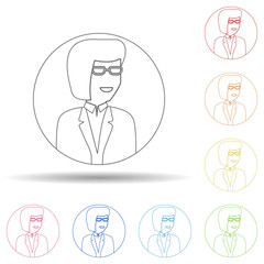 Aufkleber - Avatar of teacher in multi color style icon. Simple thin line, outline vector of avatar icons for ui and ux, website or mobile application
