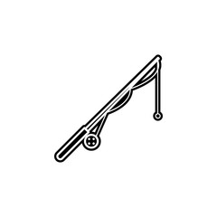 Poster - fishing rod icon. Simple glyph, flat vector of camping icons for ui and ux, website or mobile application