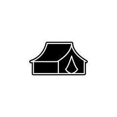 Poster - tent icon. Simple glyph, flat vector of camping icons for ui and ux, website or mobile application
