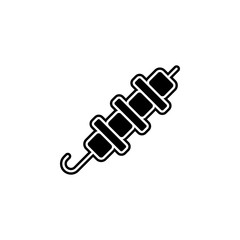 Poster - skewer icon. Simple glyph, flat vector of camping icons for ui and ux, website or mobile application