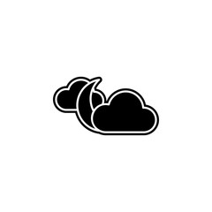 Aufkleber - the moon behind the clouds icon. Simple glyph, flat vector of camping icons for ui and ux, website or mobile application