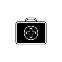 Poster - first-aid kit icon. Simple glyph, flat vector of camping icons for ui and ux, website or mobile application
