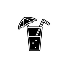 Poster - tropical cocktail icon. Simple glyph, flat vector of camping icons for ui and ux, website or mobile application