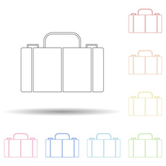 Poster - Colored suitcase in multi color style icon. Simple thin line, outline vector of web icons for ui and ux, website or mobile application