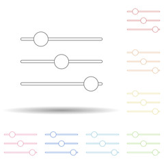 Aufkleber - Colored equalizer in multi color style icon. Simple thin line, outline vector of web icons for ui and ux, website or mobile application