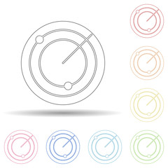 Aufkleber - colored radar in multi color style icon. simple thin line, outline vector of web icons for ui and ux