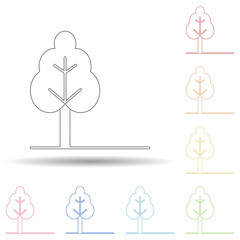 Aufkleber - Colored tree in multi color style icon. Simple thin line, outline vector of web icons for ui and ux, website or mobile application