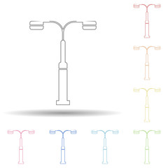 Aufkleber - Colored street light in multi color style icon. Simple thin line, outline vector of web icons for ui and ux, website or mobile application