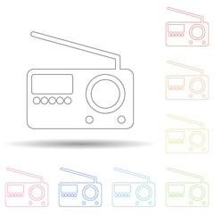 Aufkleber - Colored radio in multi color style icon. Simple thin line, outline vector of web icons for ui and ux, website or mobile application