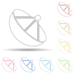 Poster - Colored satellite television in multi color style icon. Simple thin line, outline vector of web icons for ui and ux, website or mobile application