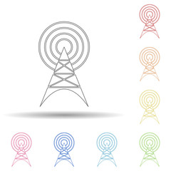 Poster - Colored radio antenna in multi color style icon. Simple thin line, outline vector of web icons for ui and ux, website or mobile application