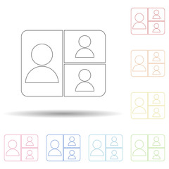 Poster - Colored video conference in multi color style icon. Simple thin line, outline vector of web icons for ui and ux, website or mobile application