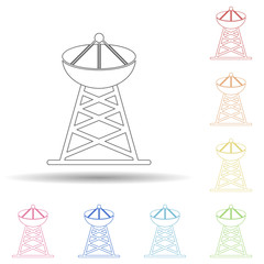 Aufkleber - Colored satellite dish in multi color style icon. Simple thin line, outline vector of web icons for ui and ux, website or mobile application