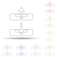 Poster - Colored import export in multi color style icon. Simple thin line, outline vector of web icons for ui and ux, website or mobile application