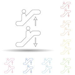 Poster - Colored up down sign in multi color style icon. Simple thin line, outline vector of web icons for ui and ux, website or mobile application