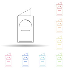 Poster - Colored restaurant menu in multi color style icon. Simple thin line, outline vector of web icons for ui and ux, website or mobile application