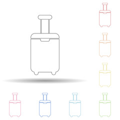 Poster - Colored luggage in multi color style icon. Simple thin line, outline vector of web icons for ui and ux, website or mobile application