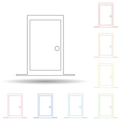 Poster - Colored door in multi color style icon. Simple thin line, outline vector of web icons for ui and ux, website or mobile application