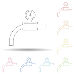 Aufkleber - Colored pressure indicator in multi color style icon. Simple thin line, outline vector of web icons for ui and ux, website or mobile application
