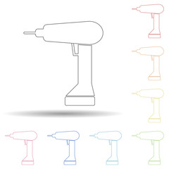Aufkleber - Colored drill in multi color style icon. Simple thin line, outline vector of web icons for ui and ux, website or mobile application