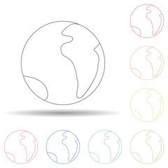 Aufkleber - Earth from space in multi color style icon. Simple thin line, outline vector of space icons for ui and ux, website or mobile application