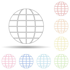 Aufkleber - Globe in multi color style icon. Simple thin line, outline vector of space icons for ui and ux, website or mobile application