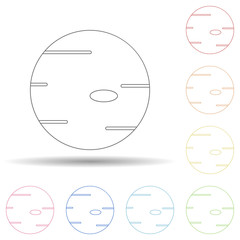 Aufkleber - Green planet in multi color style icon. Simple thin line, outline vector of space icons for ui and ux, website or mobile application