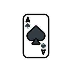 Canvas Print - casino poker card with spade