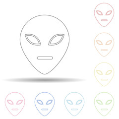 Aufkleber - Alien in multi color style icon. Simple thin line, outline vector of space icons for ui and ux, website or mobile application