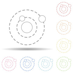 Aufkleber - Solar system in multi color style icon. Simple thin line, outline vector of space icons for ui and ux, website or mobile application